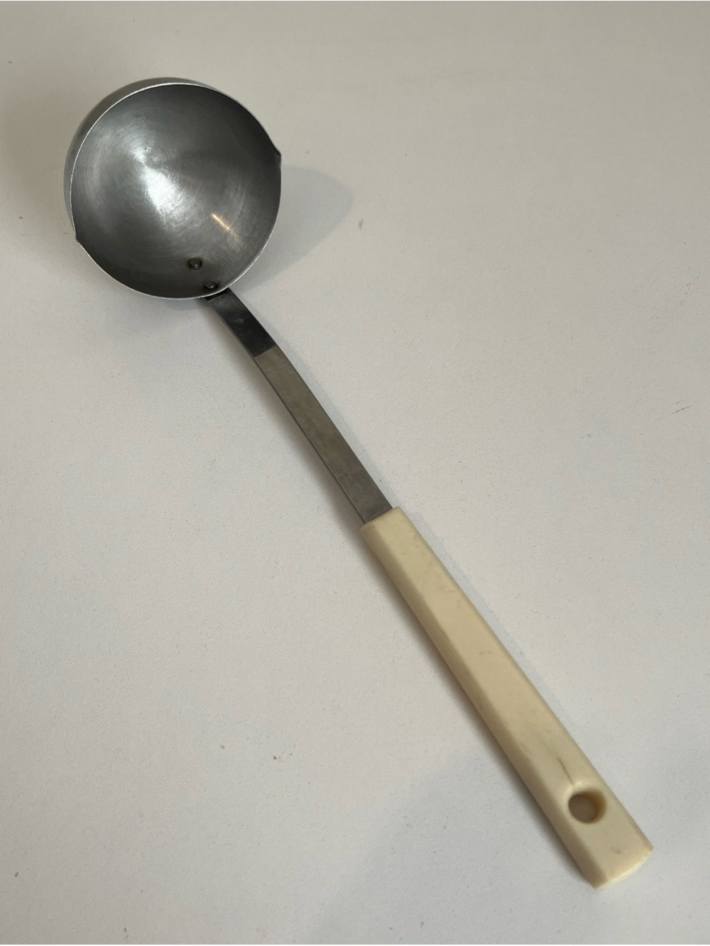 Vintage Royal Brand Sharp Cutter Stainless Steel Ladle Ivory Handle